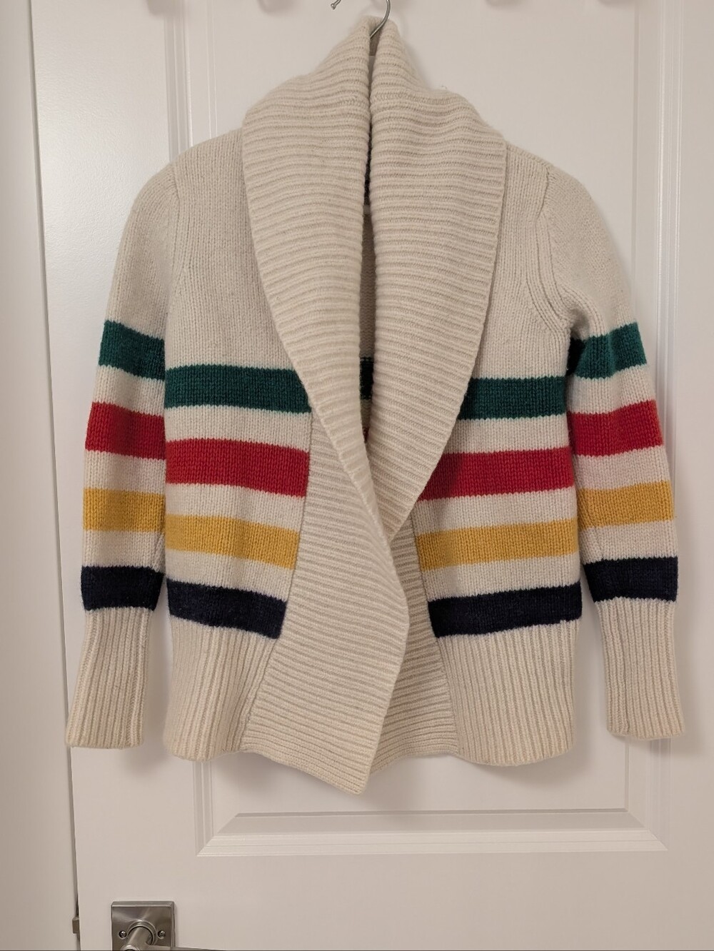 Hudson's Bay Company Vintage Classic Stripe Lambswool Sweater Cardigan
